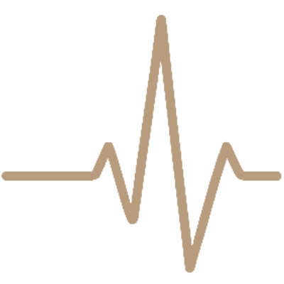 A beige heartbeat pulse line on a matching beige background.